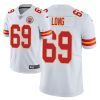 Men's Kansas City Chiefs #69 Kyle Long White NFL Limited Stitched Jersey  - Custom Name