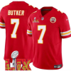 Men's Kansas City Chiefs #7 Harrison Butker Red F.U.S.E. 24 25 Super Bowl LIX Vapor Untouchable Limited Stitched Football Jersey  - Custom Name