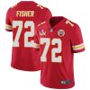 Men's Kansas City Chiefs #72 Eric Fisher Red NFL 2021 Super Bowl LV Stitched Jersey  - Custom Name