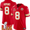 Men's Kansas City Chiefs #8 DeAndre Hopkins Red F.U.S.E. 24 25 Super Bowl LIX Vapor Untouchable Limited Stitched Football Jersey  - Custom Name