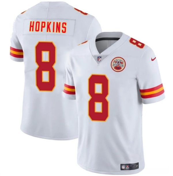 Men’s Kansas City Chiefs #8 DeAndre Hopkins White Vapor Untouchable Limited Stitched Football Jersey  - Custom Name