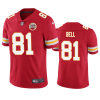 Men’s Kansas City Chiefs #81 Blake Bell Red Vapor Untouchable Limited Stitched Jersey  - Custom Name