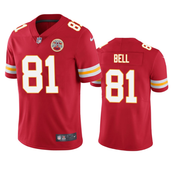 Men’s Kansas City Chiefs #81 Blake Bell Red Vapor Untouchable Limited Stitched Jersey  - Custom Name