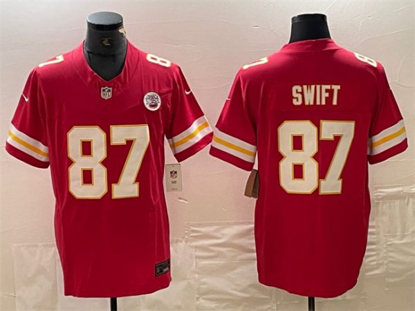 Men's Kansas City Chiefs #87 Taylor Swift Red F.U.S.E. Vapor Untouchable Limited Stitched Football Jersey  - Custom Name