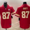 Men's Kansas City Chiefs #87 Taylor Swift Red Vapor Untouchable Limited Stitched Football Jersey  - Custom Name