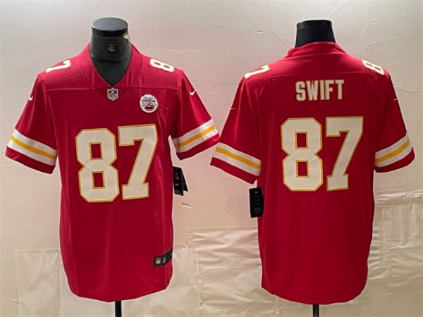 Men's Kansas City Chiefs #87 Taylor Swift Red Vapor Untouchable Limited Stitched Football Jersey  - Custom Name