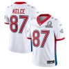 Men's Kansas City Chiefs #87 Travis Kelce 2022 White Pro Bowl Stitched Jersey - Custom Name