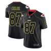 Men’s Kansas City Chiefs #87 Travis Kelce Black 2018 Lights Out Color Rush Limited Stitched NFL Jersey - Custom Name