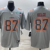 Men's Kansas City Chiefs #87 Travis Kelce Gray Super Bowl LVII Patch Atmosphere Fashion Stitched Jersey  - Custom Name
