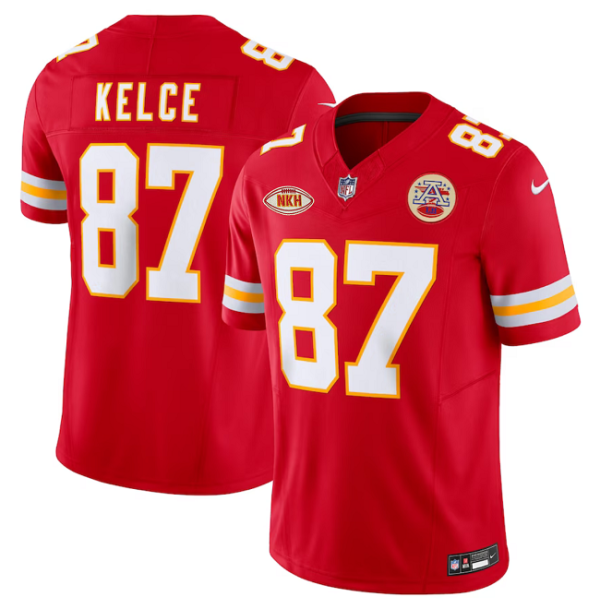 Men’s Kansas City Chiefs #87 Travis Kelce Red 2023 F.U.S.E. With Patch Vapor Untouchable Limited Stitched Jersey  - Custom Name