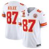 Men’s Kansas City Chiefs #87 Travis Kelce White 2024 F.U.S.E. With Patch And 4-star C Patch Vapor Untouchable Limited Stitched Jersey  - Custom Name