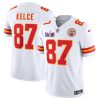 Men's Kansas City Chiefs #87 Travis Kelce White F.U.S.E. Super Bowl LVIII Patch Vapor Untouchable Limited Stitched Football Jersey  - Custom Name