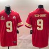 Men's Kansas City Chiefs #9 Louis Rees-Zammit Red 2025 Super Bowl LIX Patch Vapor Untouchable Limited Stitched Football Jersey - Custom Name