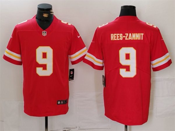 Men’s Kansas City Chiefs #9 Louis Rees-Zammit Red Vapor Untouchable Limited Stitched Jersey  - Custom Name