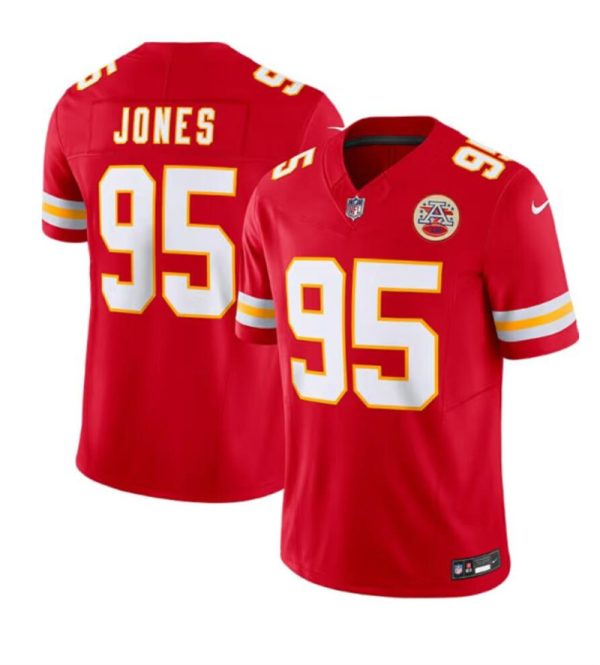 Men’s Kansas City Chiefs #95 Chris Jones Red 2024 F.U.S.E Vapor Untouchable Limited Stitched Football Jersey  - Custom Name