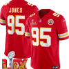 Men's Kansas City Chiefs #95 Chris Jones Red F.U.S.E. 24 25 Super Bowl LIX Vapor Untouchable Limited Stitched Football Jersey  - Custom Name