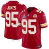 Men's Kansas City Chiefs #95 Chris Jones Red F.U.S.E. Super Bowl LVIII Patch Vapor Untouchable Limited Stitched Football Jersey - Custom Name