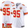 Men's Kansas City Chiefs #95 Chris Jones White F.U.S.E. 24 25 Super Bowl LIX Vapor Untouchable Limited Stitched Football Jersey  - Custom Name