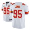 Men's Kansas City Chiefs #95 Chris Jones White NFL 2021 Super Bowl LV Stitched Jersey  - Custom Name