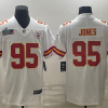 Men's Kansas City Chiefs #95 Chris Jones White Super Bowl LVII Patch Vapor Untouchable Limited Stitched Jersey  - Custom Name