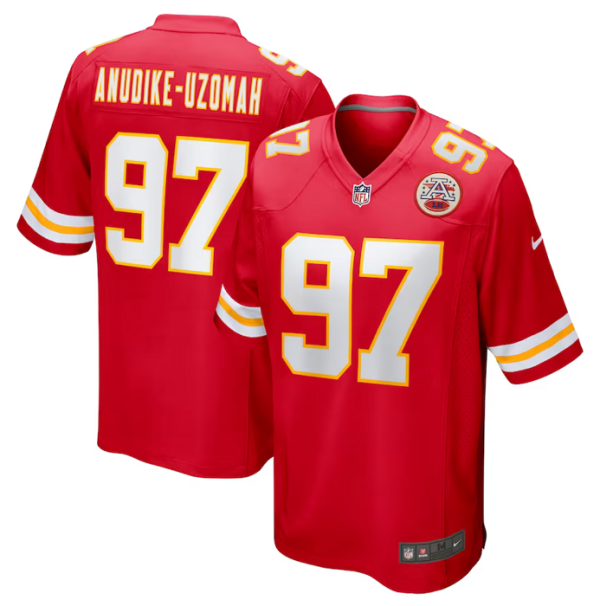 Men’s Kansas City Chiefs #97 Felix Anudike-Uzomah Red Limited Stitched Football Game Jersey  - Custom Name