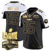 Men's Kansas City Chiefs ACTIVE PLAYER Custom Black White 2024 F.U.S.E Super Bowl LVIII Patch With Back 2 Back Gold Patch Vapor Untouchable Limited Stitched Football Jersey - Custom Name