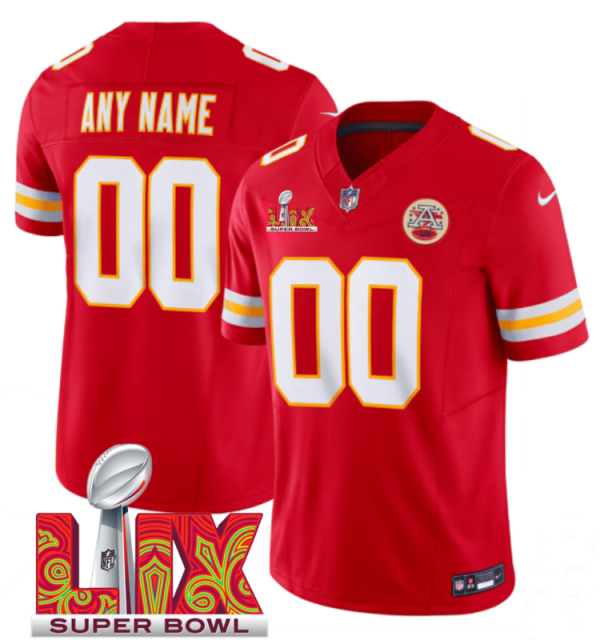 Men's Kansas City Chiefs Active Player Custom Red F.U.S.E. 24 25 Super Bowl LIX Vapor Untouchable Limited Stitched Football Jersey - Custom Name