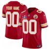 Men’s Kansas City Chiefs Active Player Custom Red F.U.S.E. Super Bowl LVIII Patch Vapor Untouchable Limited Stitched Football Jersey  - Custom Name