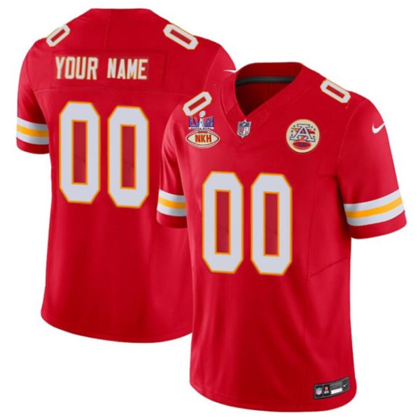 Men's Kansas City Chiefs Active Player Custom Red F.U.S.E. With NKH Patch And Super Bowl LVIII Patch Vapor Untouchable Limited Stitched Football Jersey  - Custom Name