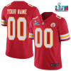 Men’s Kansas City Chiefs Active Player Custom Red Super Bowl LVII Patch Vapor Untouchable Limited Stitched Jersey  - Custom Name