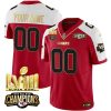 Men's Kansas City Chiefs Active Player Custom Red White 2024 F.U.S.E. AFC West Champions Super Bowl LVIII Patch With NKH Patch Vapor Untouchable Limited Stitched Football Jersey  - Custom Name