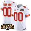 Men’s Kansas City Chiefs Active Player Custom White 2023 F.U.S.E. AFC West Champions With Patch Vapor Untouchable Limited Stitched Jersey - Custom Name