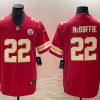 Men's Kansas City Chiefs V22 Trent McDuffie Red Vapor Untouchable Limited Stitched Football Jersey  - Custom Name