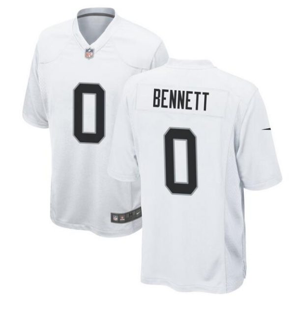 Men's Las Vegas Raiders #0 Jakorian Bennett White Stitched Football Game Jersey  - Custom Name