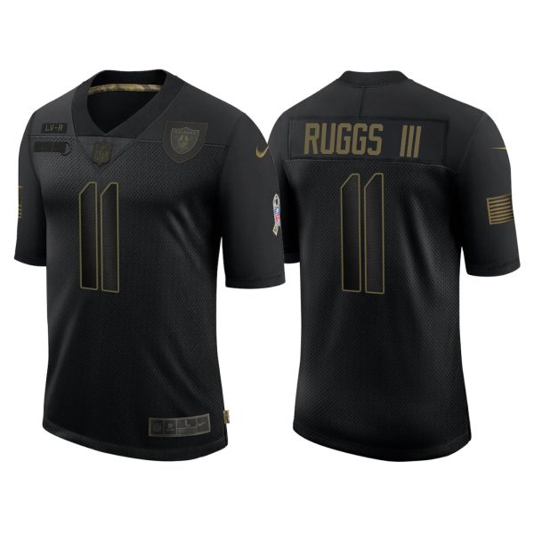 Men's Las Vegas Raiders #11 Henry Ruggs III Black 2020 Salute To Service Limited Stitched Jersey  - Custom Name