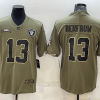 Men's Las Vegas Raiders #13 Hunter Renfrow 2022 Olive Salute To Service Limited Stitched Football Jersey - Custom Name