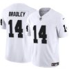 Men's Las Vegas Raiders #14 Carter Bradley White F.U.S.E Vapor Stitched Football Jersey - Custom Name