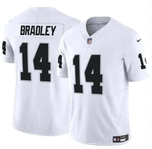 Men's Las Vegas Raiders #14 Carter Bradley White F.U.S.E Vapor Stitched Football Jersey - Custom Name