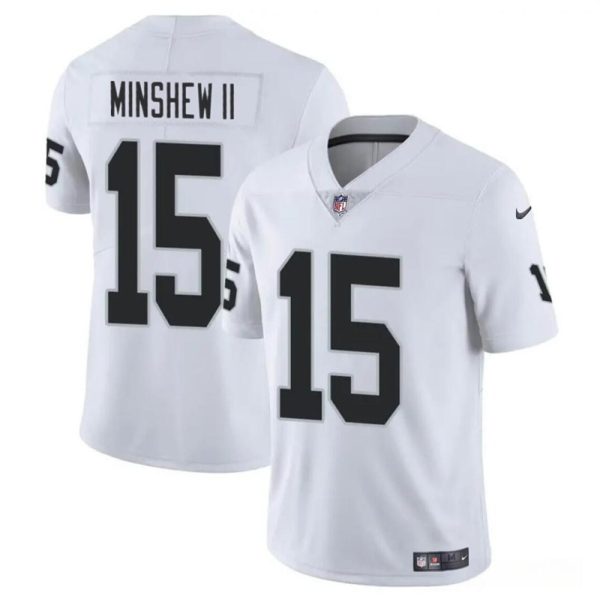 Men's Las Vegas Raiders #15 Gardner Minshew II White Vapor Stitched Football Jersey - Custom Name