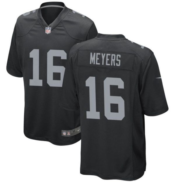 Men's Las Vegas Raiders #16 Jakobi Meyers Black Stitched Football Game Jersey - Custom Name