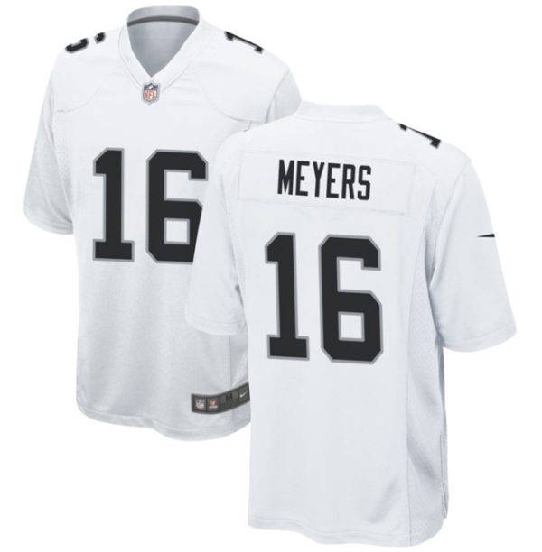 Men's Las Vegas Raiders #16 Jakobi Meyers White Stitched Football Game Jersey - Custom Name