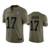 Men's Las Vegas Raiders #17 Davante Adams 2022 Olive Salute To Service Limited Stitched Jersey - Custom Name