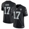 Men's Las Vegas Raiders #17 Davante Adams Black 2024 F.U.S.E 65th Anniversary Patch Vapor Stitched Football Jersey - Custom Name