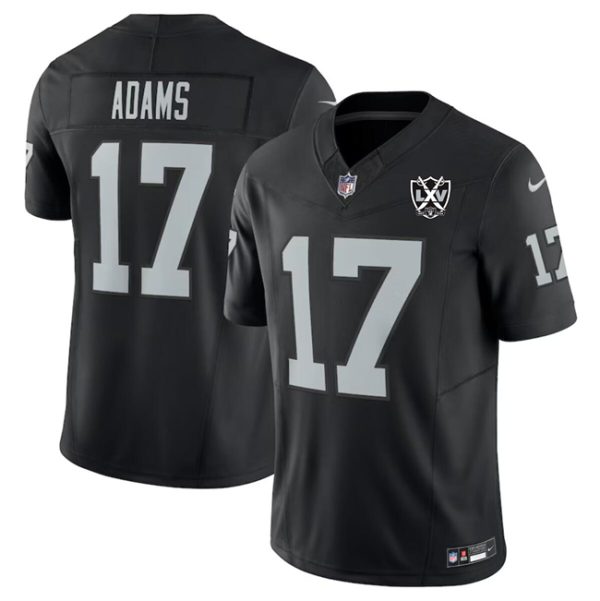Men's Las Vegas Raiders #17 Davante Adams Black 2024 F.U.S.E 65th Anniversary Patch Vapor Stitched Football Jersey - Custom Name