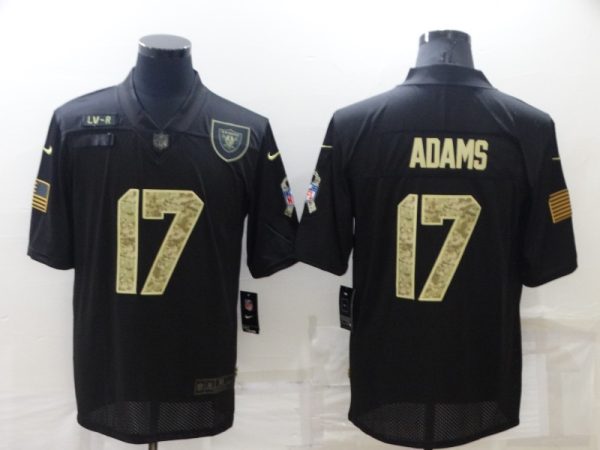 Men's Las Vegas Raiders #17 Davante Adams Black Camo Salute To Service Limited Stitched Jersey - Custom Name