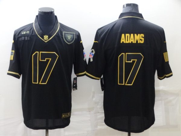 Men's Las Vegas Raiders #17 Davante Adams Black Gold Salute To Service Limited Stitched Jersey - Custom Name