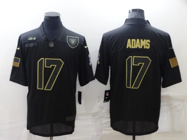 Men's Las Vegas Raiders #17 Davante Adams Black Salute To Service Limited Stitched Jersey - Custom Name
