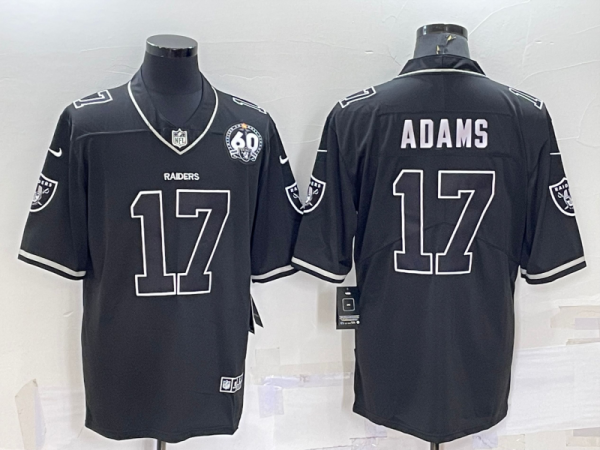 Men's Las Vegas Raiders #17 Davante Adams Black Shadow Vapor Limited Stitched Jersey - Custom Name