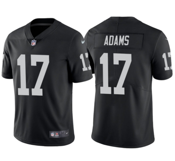 Men's Las Vegas Raiders #17 Davante Adams Black Vapor Limited Stitched Jersey - Custom Name