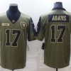 Men's Las Vegas Raiders #17 Davante Adams Olive Salute To Service Limited Stitched Jersey - Custom Name